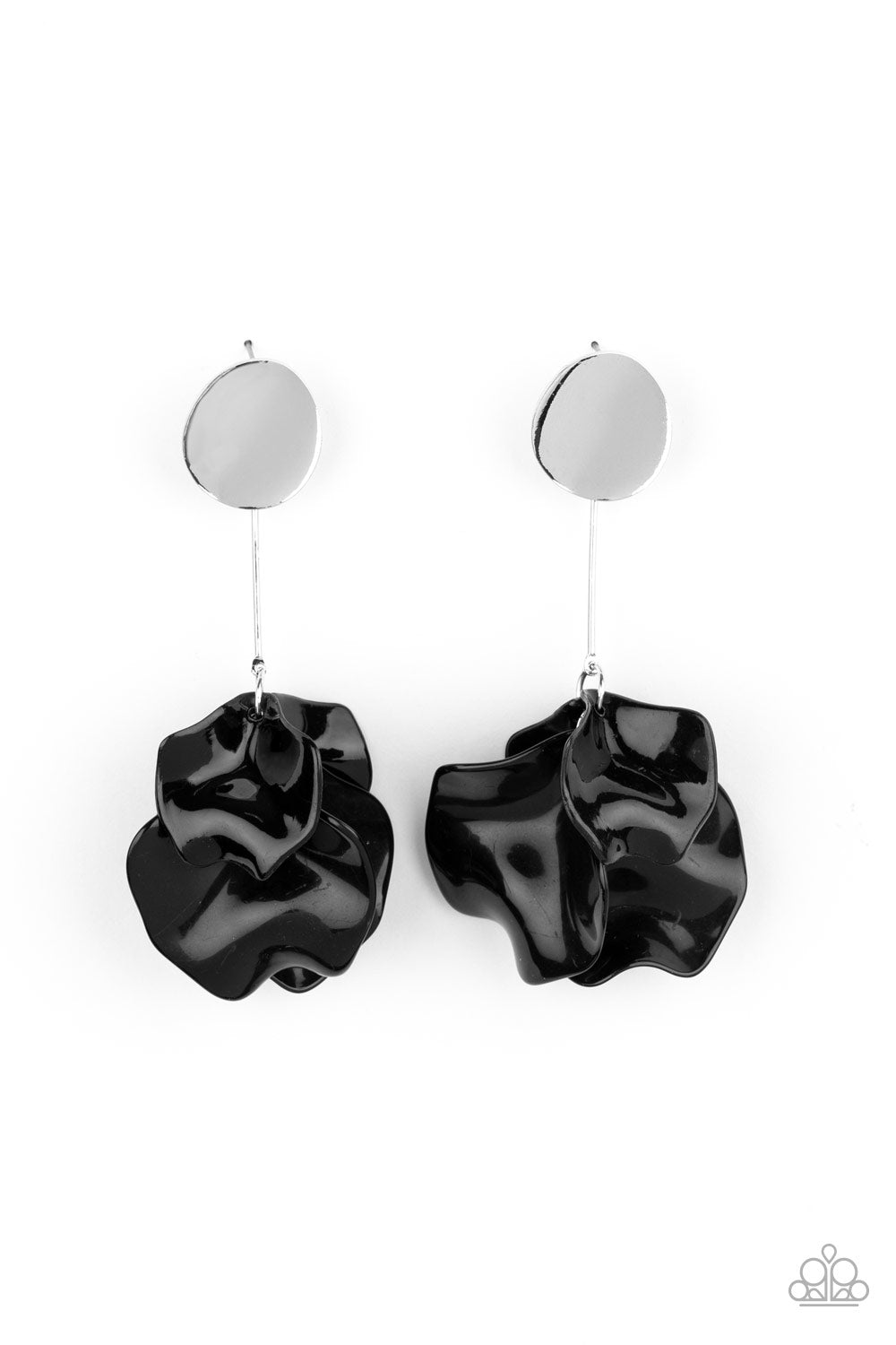 Paparazzi Petal Pathways - Black Post Earrings 