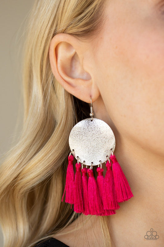 Paparazzi Tassel Tribute - Pink Earrings 