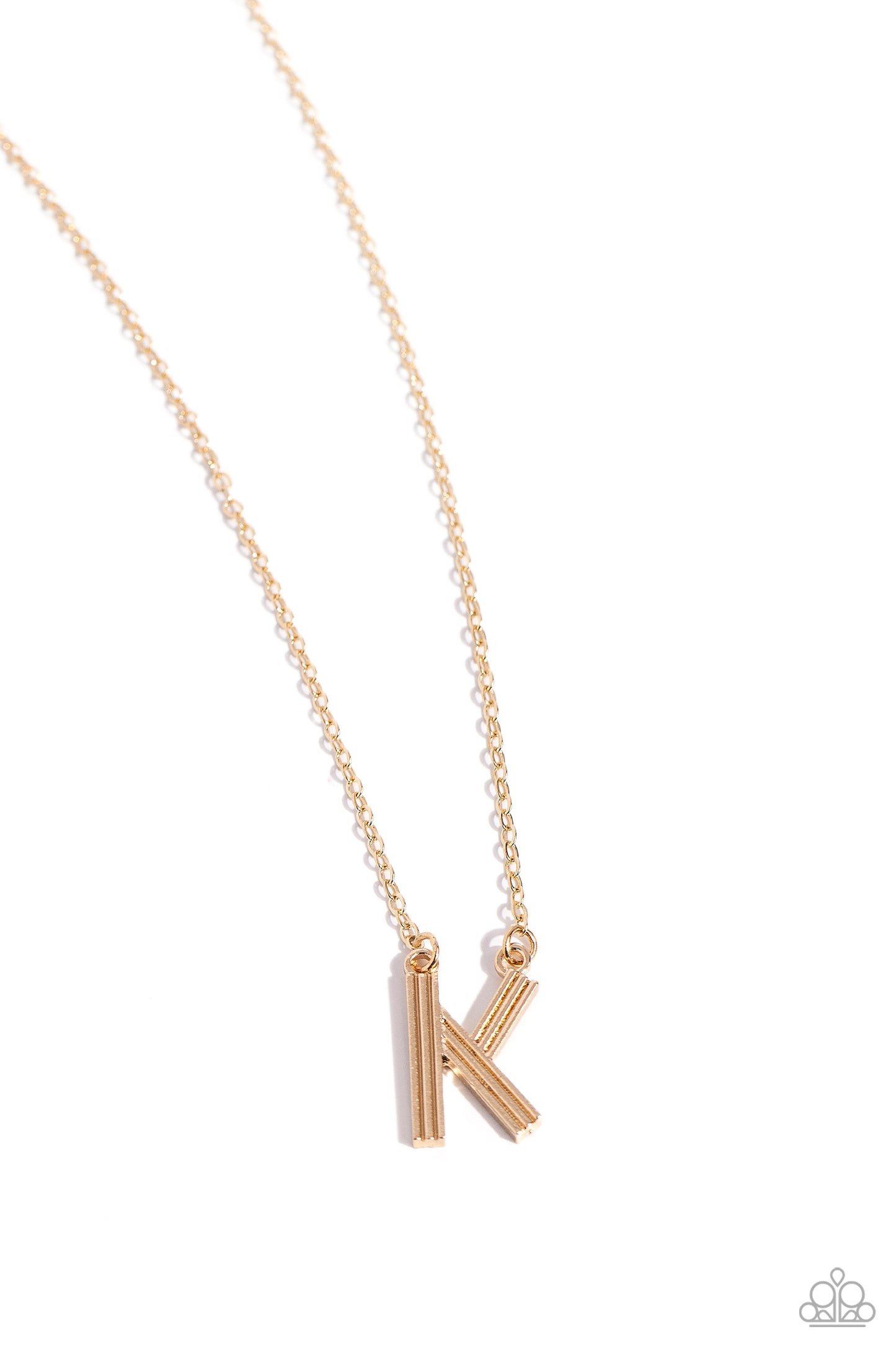 Leave Your Initials K - Gold Necklace