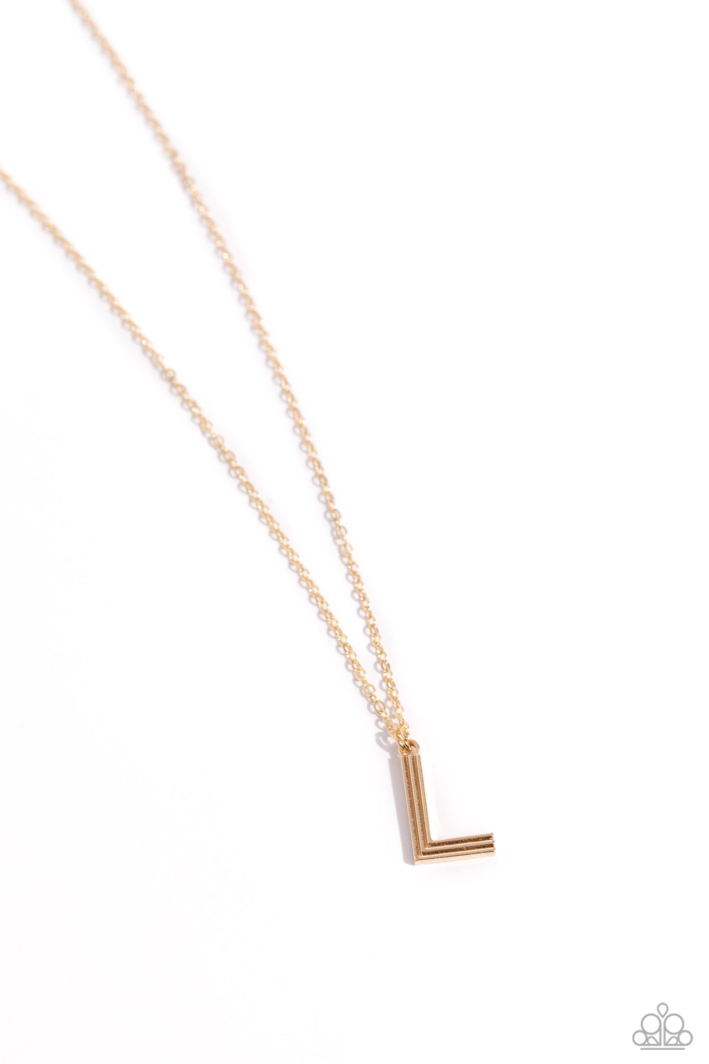 Leave Your Initials L - Gold Necklace