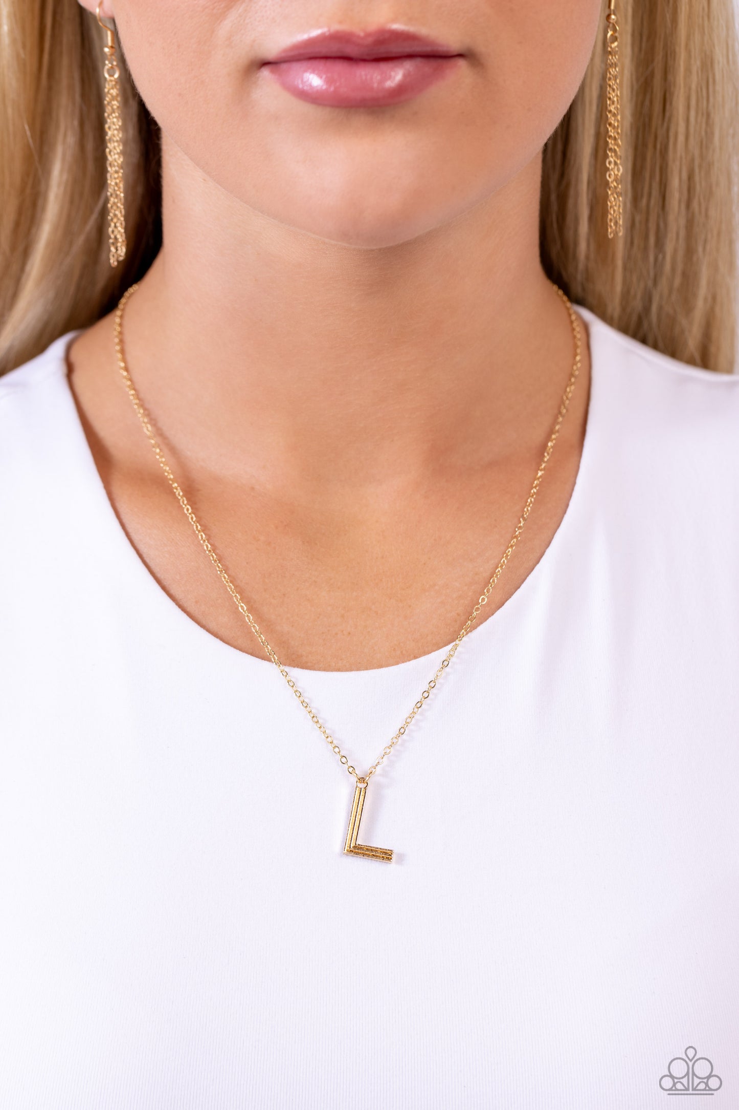 Leave Your Initials L - Gold Necklace