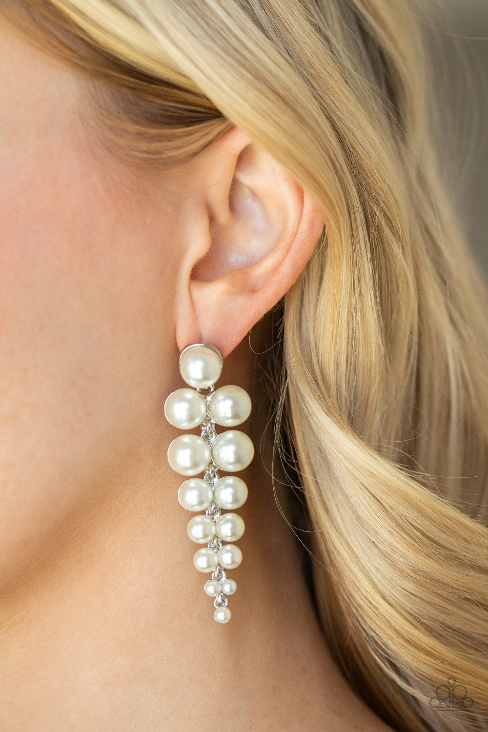 Paparazzi Totally Tribeca - White Post Earrings - Kingdom Bling Showroom