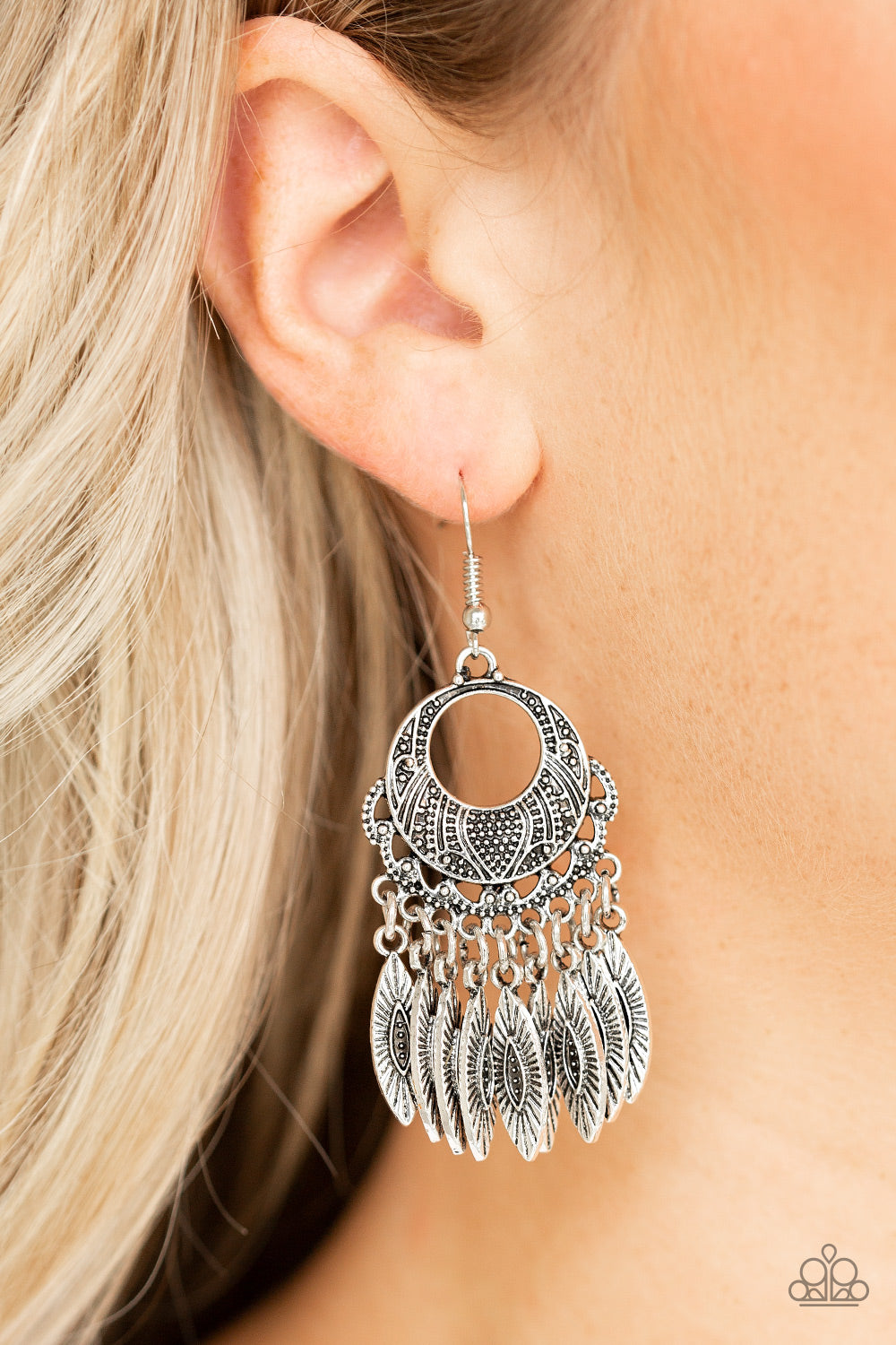 Paparazzi Country Chimes - Silver Earrings - Kingdom Bling Showroom