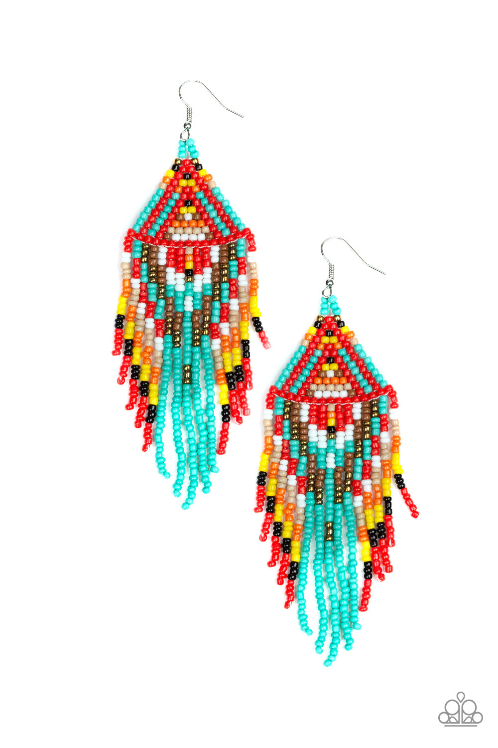 Paparazzi Boho Blast - Blue Earrings - Kingdom Bling Showroom