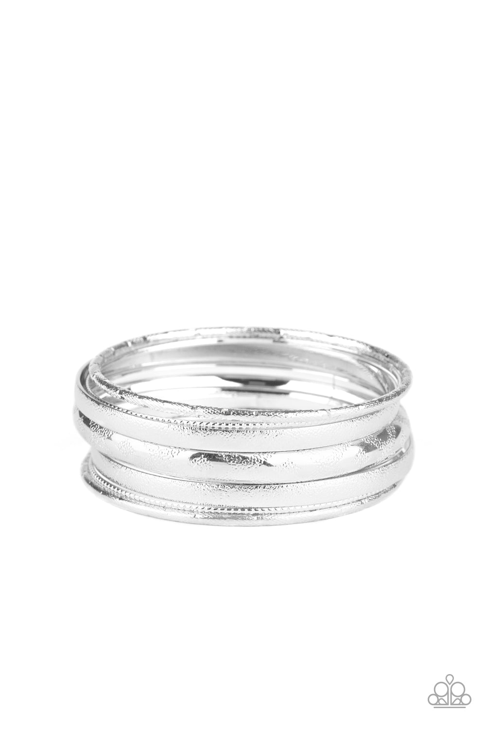 Paparazzi Basic Bauble - Silver Bangle Bracelet 