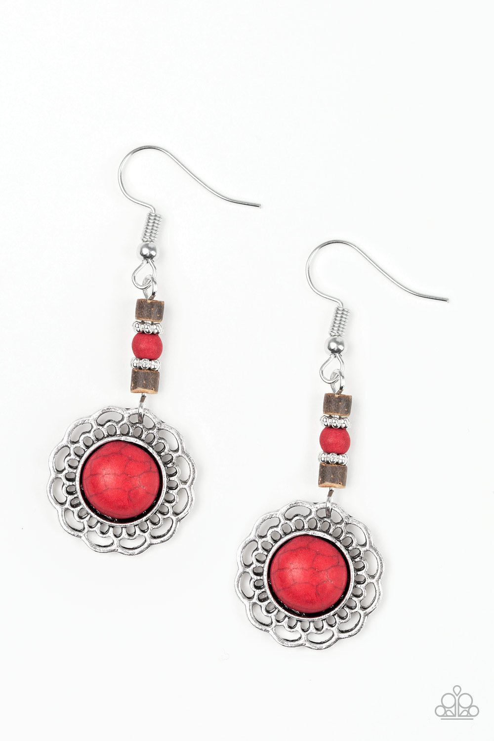 Paparazzi Desert Bliss - Red Earrings - Kingdom Bling by Pamela