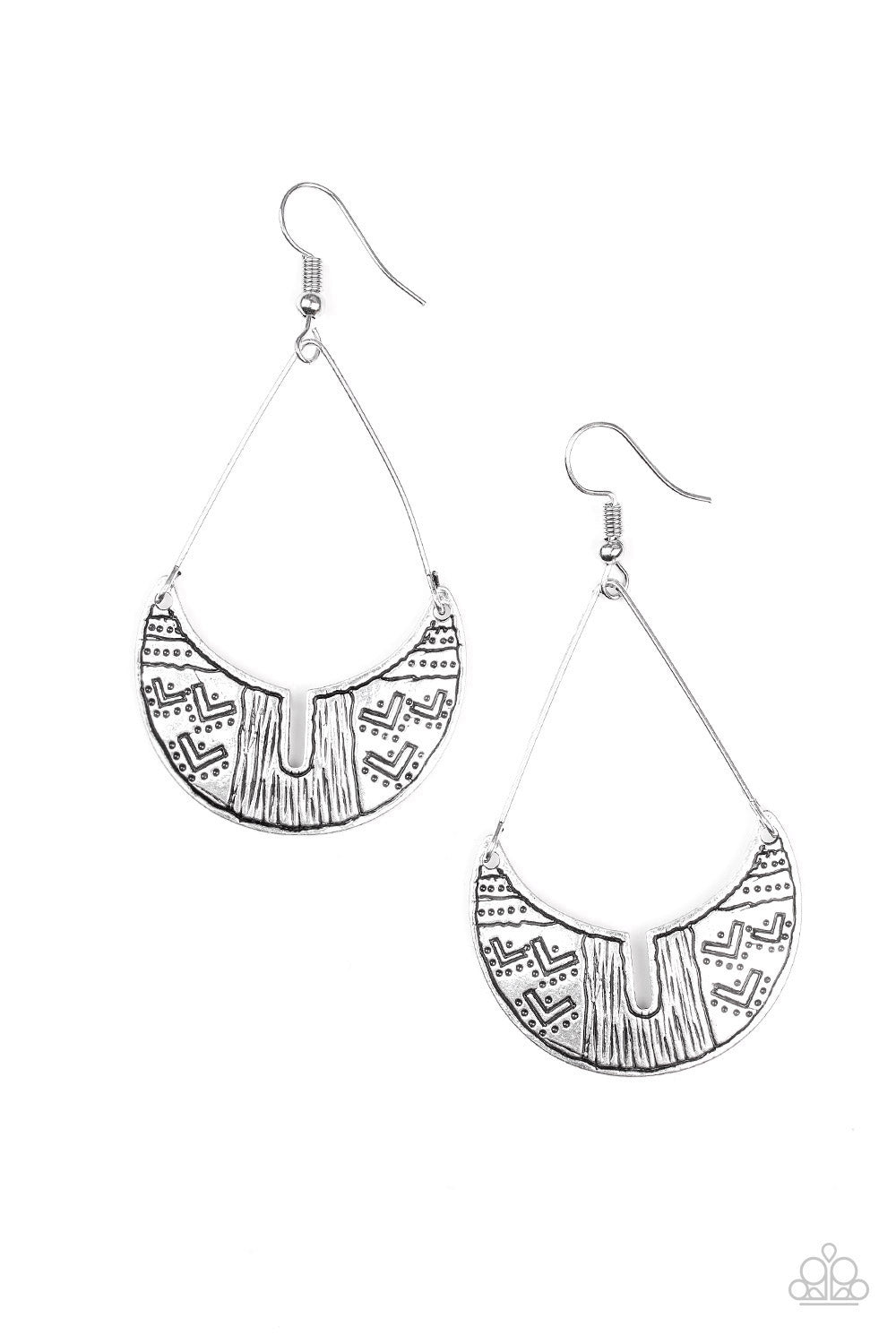 Paparazzi Trading Post Trending - Silver Earrings - Kingdom Bling Showroom