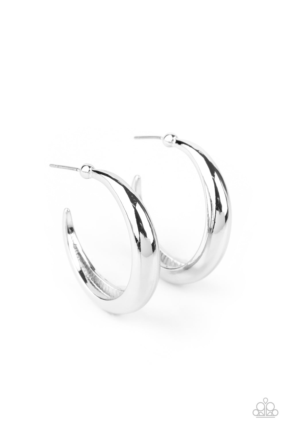 Paparazzi Lay It On Thick - Silver Hoop Earrings 