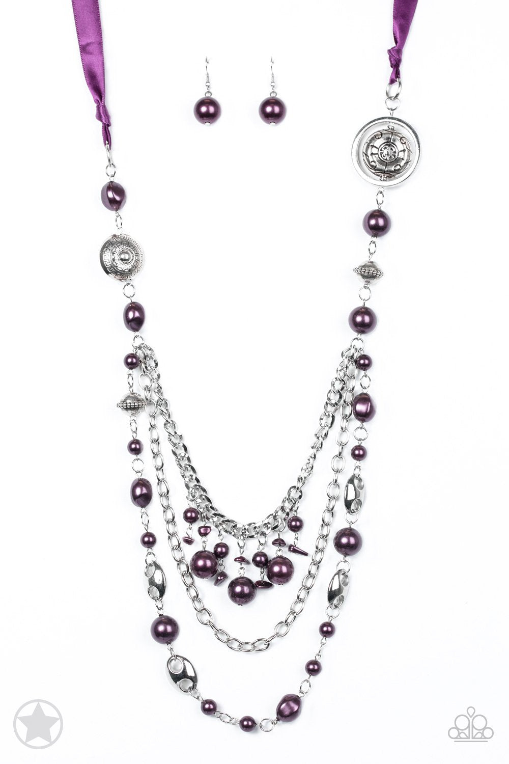 Paparazzi All The Trimmings - Purple Blockbuster Necklace