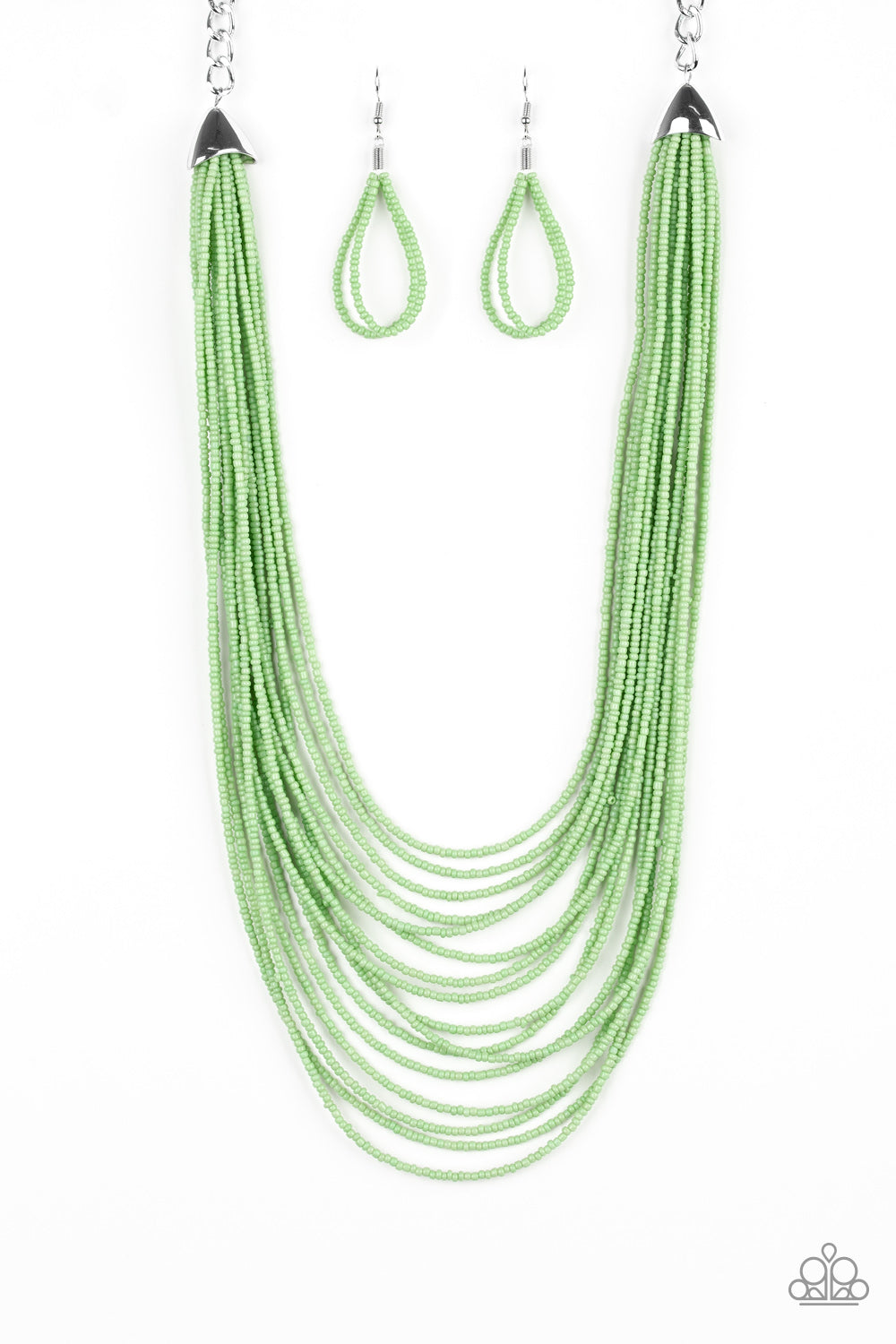 Paparazzi Peacefully Pacific - Green Necklace - Kingdom Bling Showroom