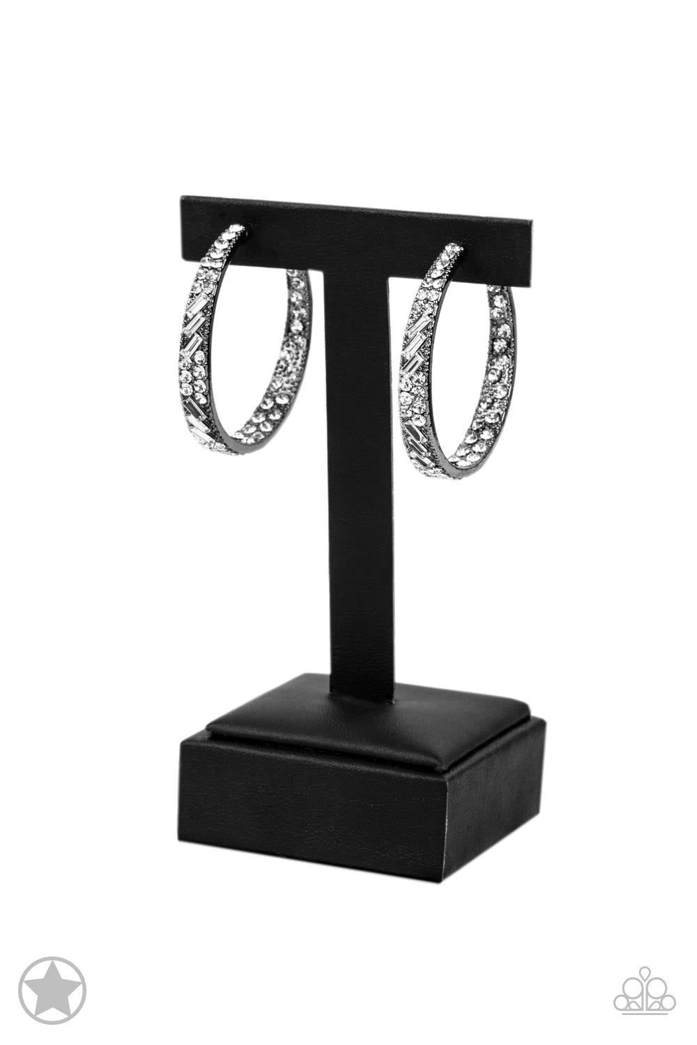 GLITZY By Association - Gunmetal Blockbuster Hoop Earrings