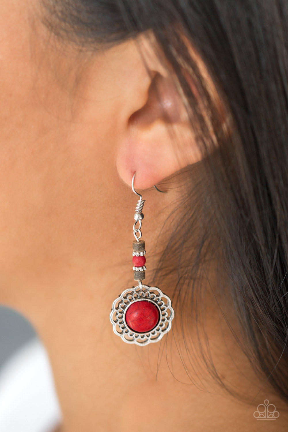 Paparazzi Desert Bliss - Red Earrings - Kingdom Bling by Pamela