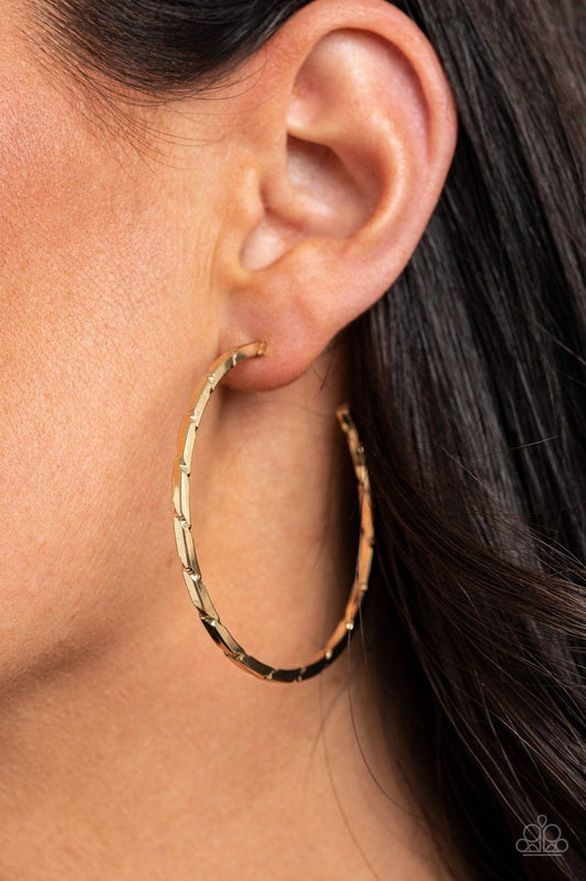 Paparazzi Unregulated - Gold Hoop Earrings 