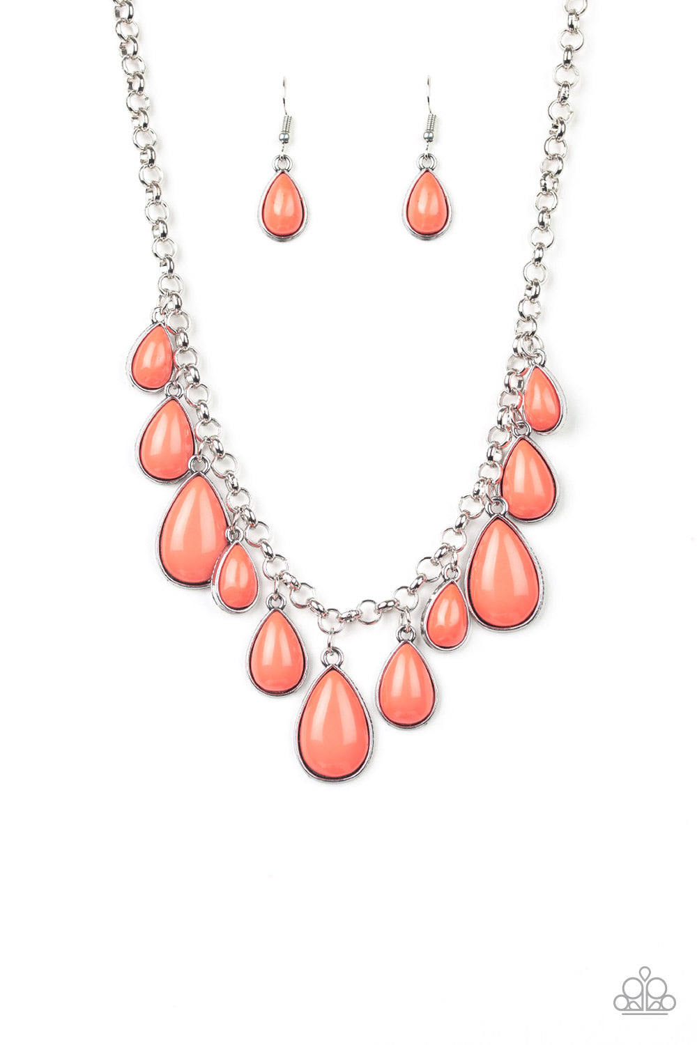 Paparazzi Jaw Dropping Diva - Orange Necklace 