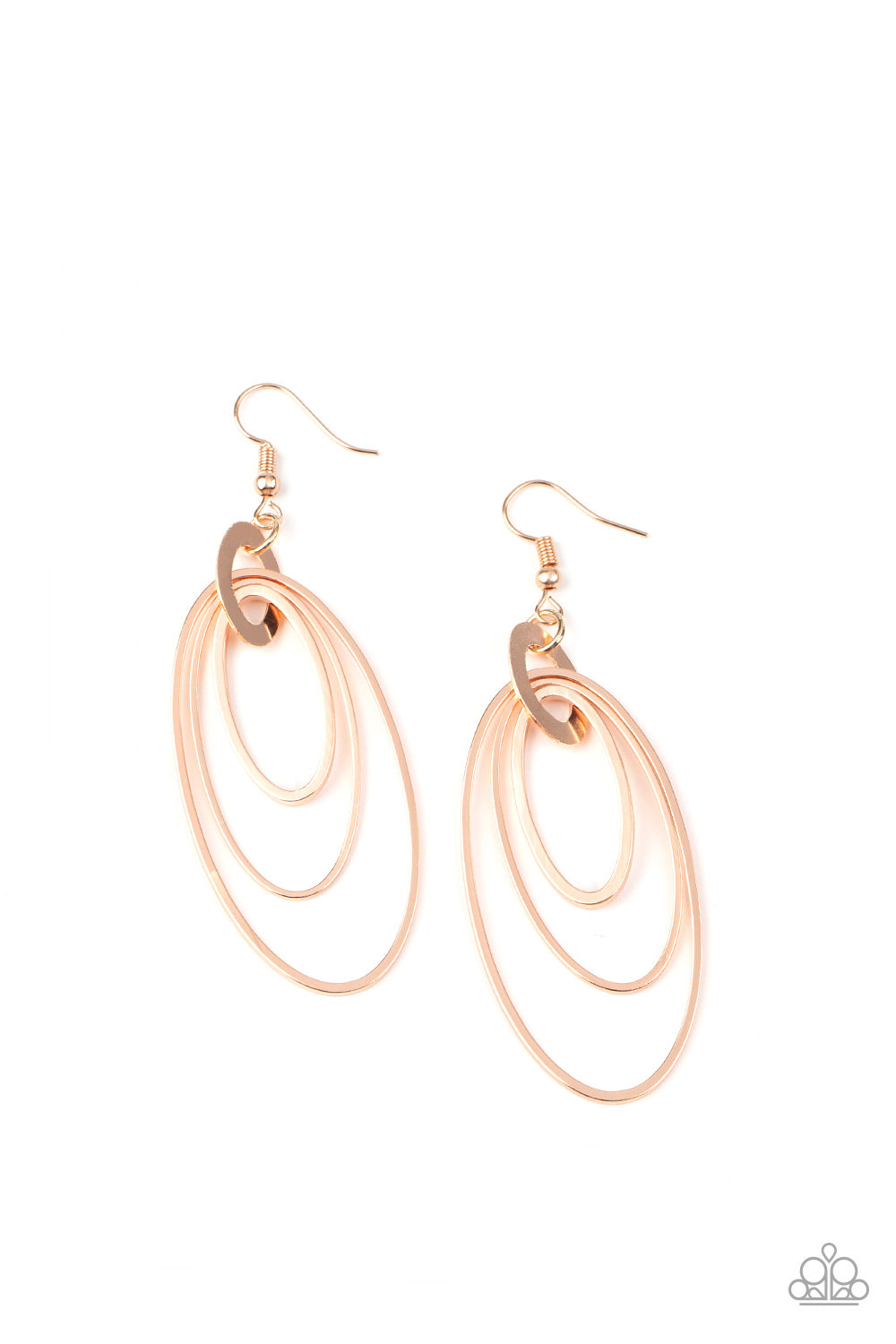 Paparazzi Shimmer Surge - Rose Gold Earrings 