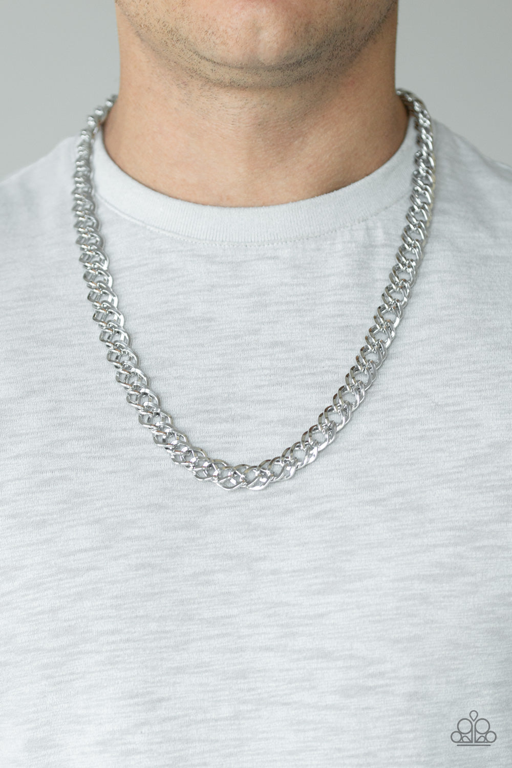 Paparazzi Undefeated - Silver Urban Necklace - Kingdom Bling Showroom