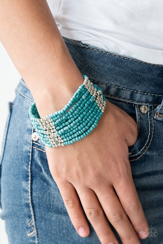 Paparazzi Outback Odyssey - Blue Bracelet - Kingdom Bling Showroom
