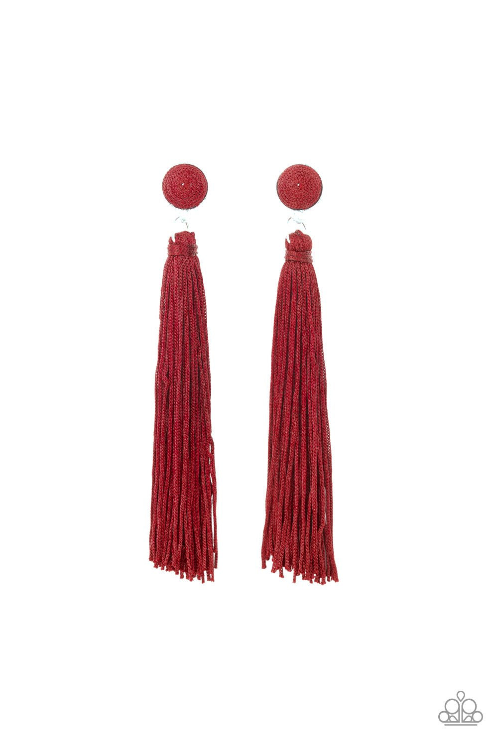 Paparazzi Tightrope Tassel - Red Earrings 