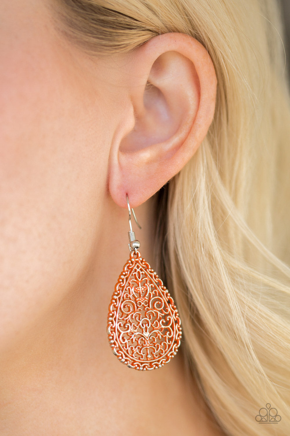 Paparazzi Indie Idol - Orange Earrings - Kingdom Bling Showroom