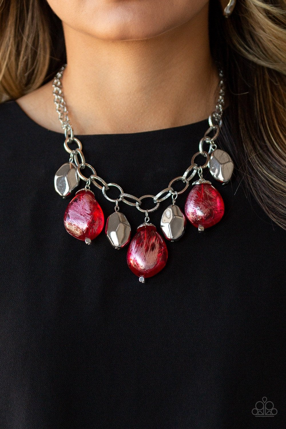 Paparazzi Looking Glass Glamorous - Red Necklace 