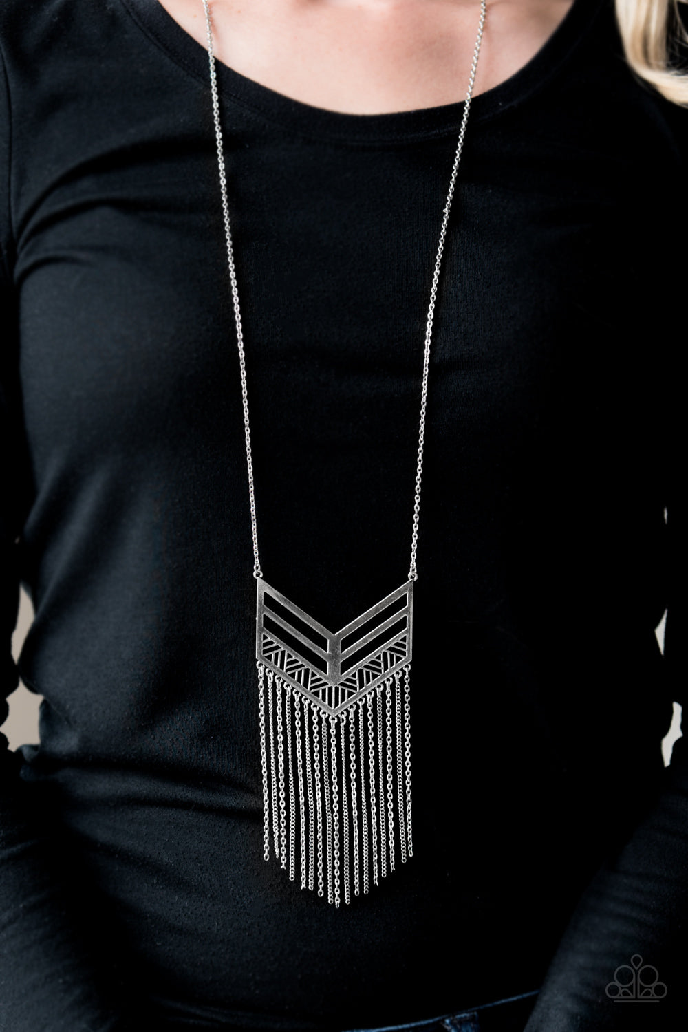 Paparazzi Alpha Attitude - Silver Necklace - Kingdom Bling Showroom