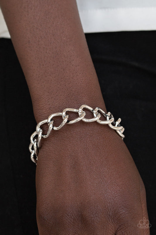 Paparazzi CHAINge of Scene - Silver Urban Bracelet - Kingdom Bling Showroom