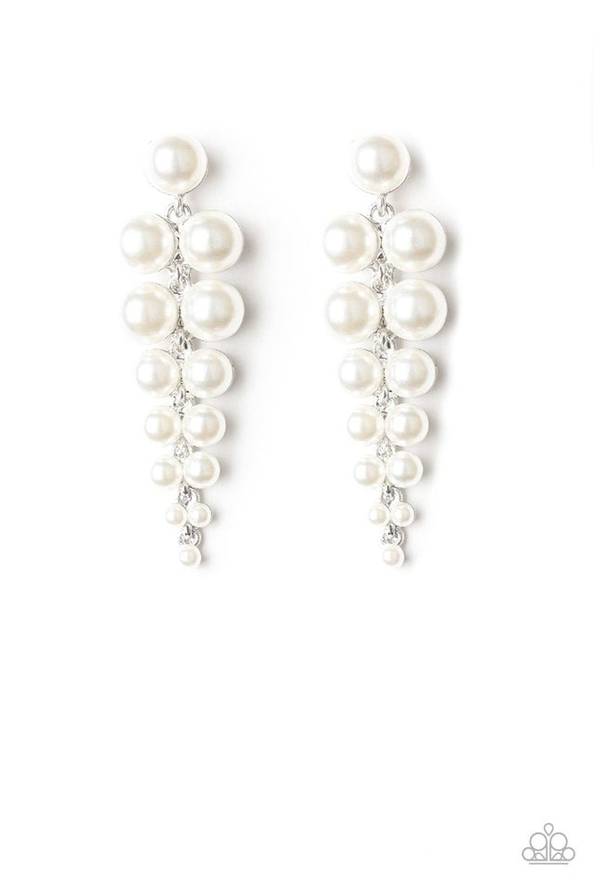 Paparazzi Totally Tribeca - White Post Earrings - Kingdom Bling Showroom