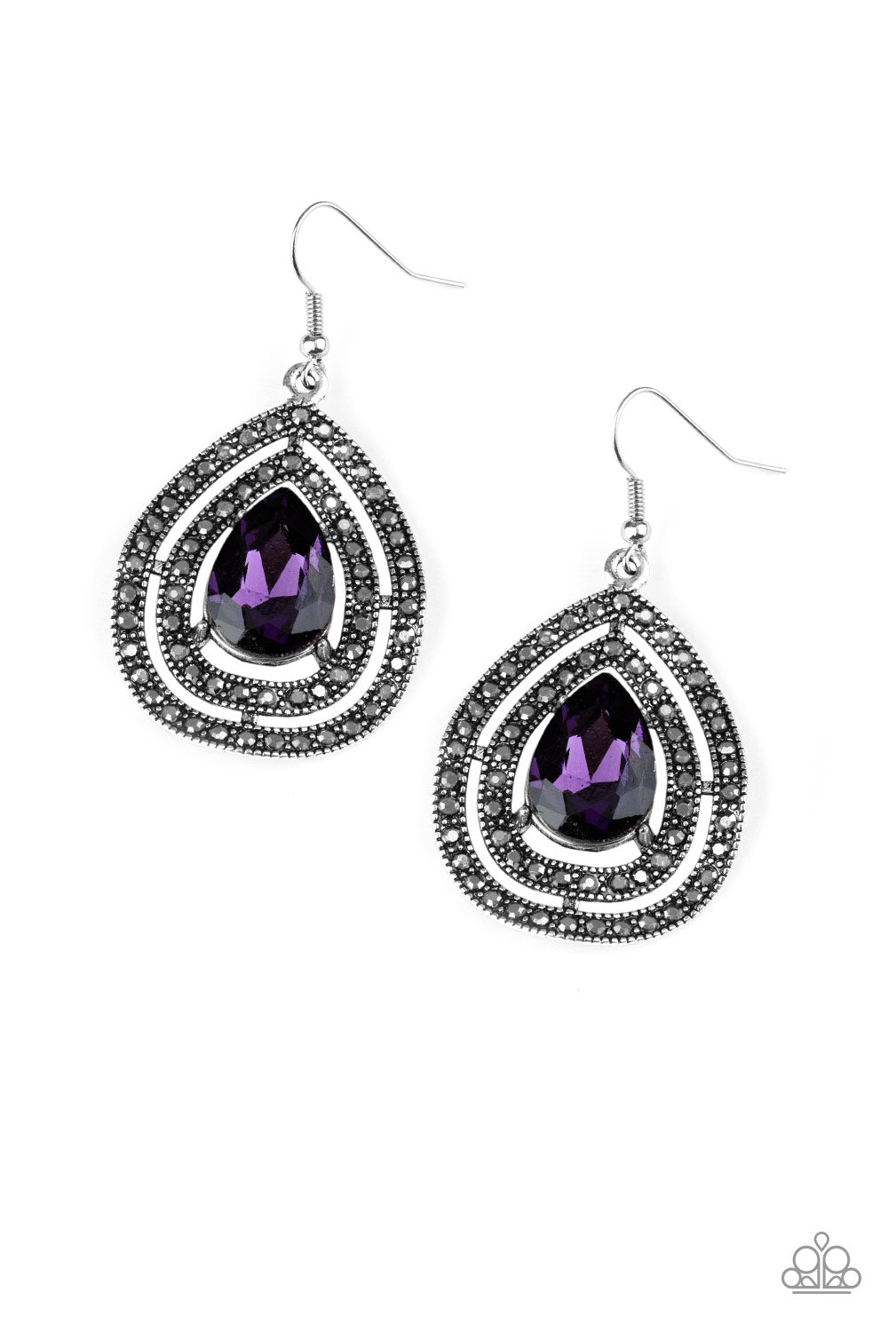 Paparazzi Royal Squad - Purple Earrings - Kingdom Bling Showroom