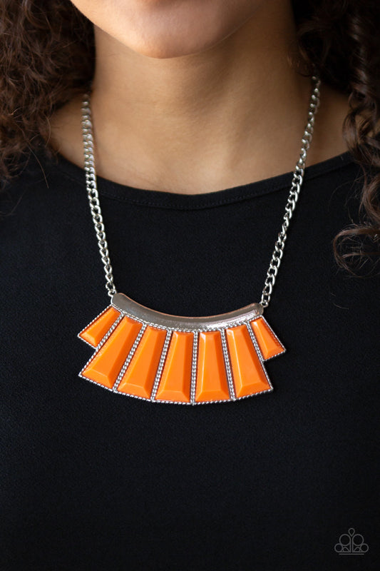 Paparazzi Glamour Goddess - Orange Necklace 