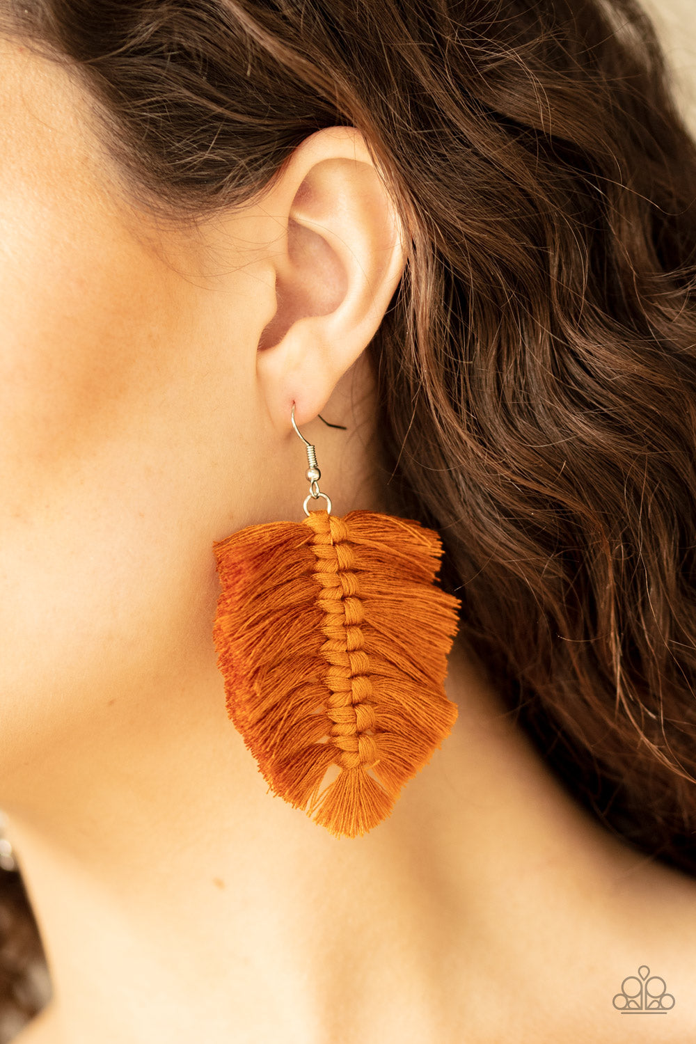 Paparazzi Knotted Native - Brown Earrings