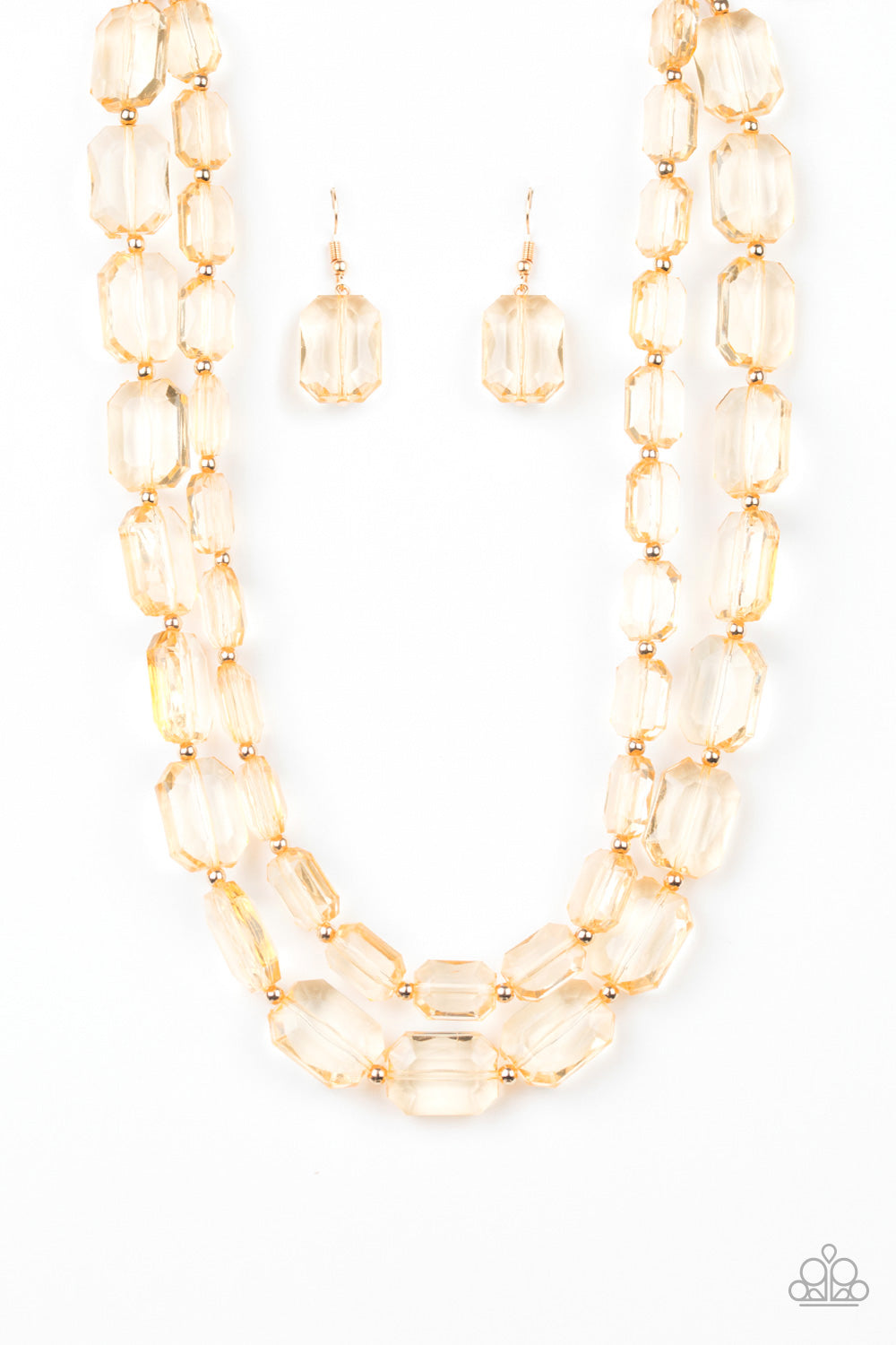 Paparazzi Ice Bank - Gold Necklace - Kingdom Bling Showroom