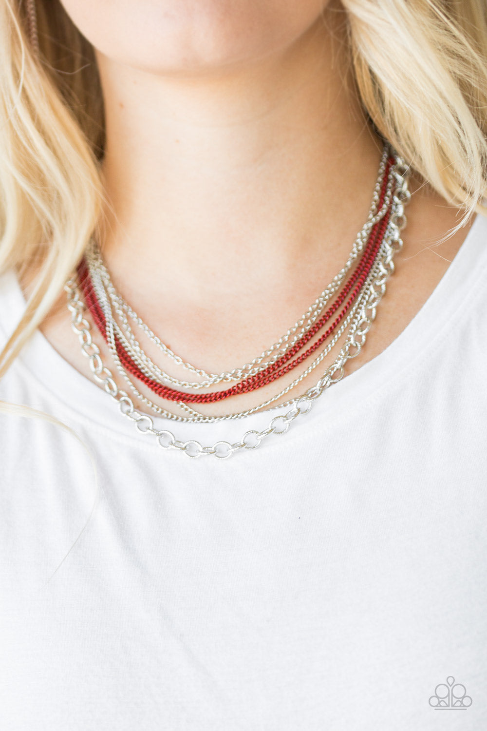 Paparazzi Intensely Industrial - Red Necklace 