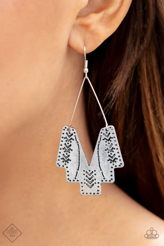 Paparazzi Arizona Adobe - Silver Earrings - Kingdom Bling Showroom