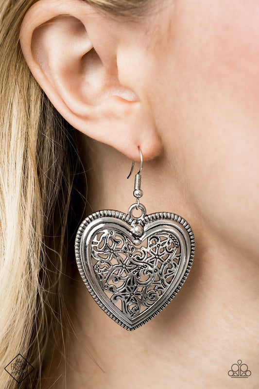 Paparazzi Victorian Devotion - Silver Earrings - Kingdom Bling Showroom