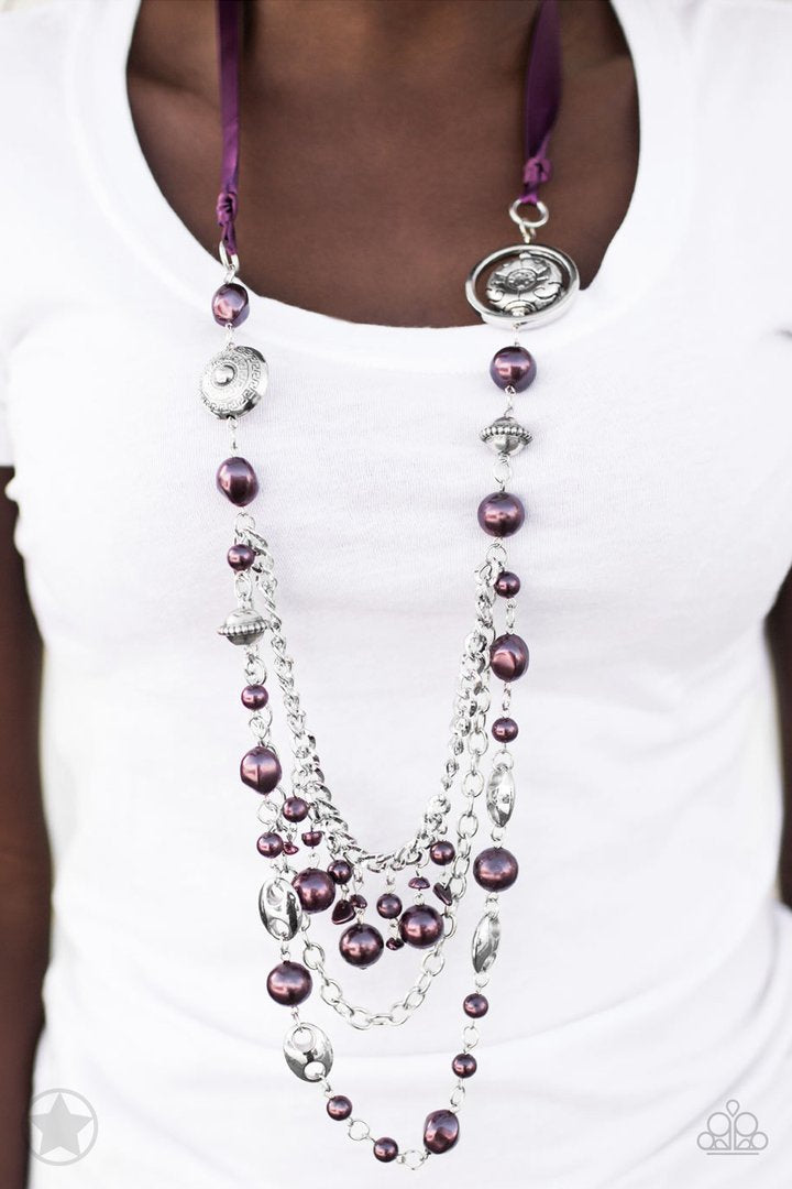 Paparazzi All The Trimmings - Purple Blockbuster Necklace