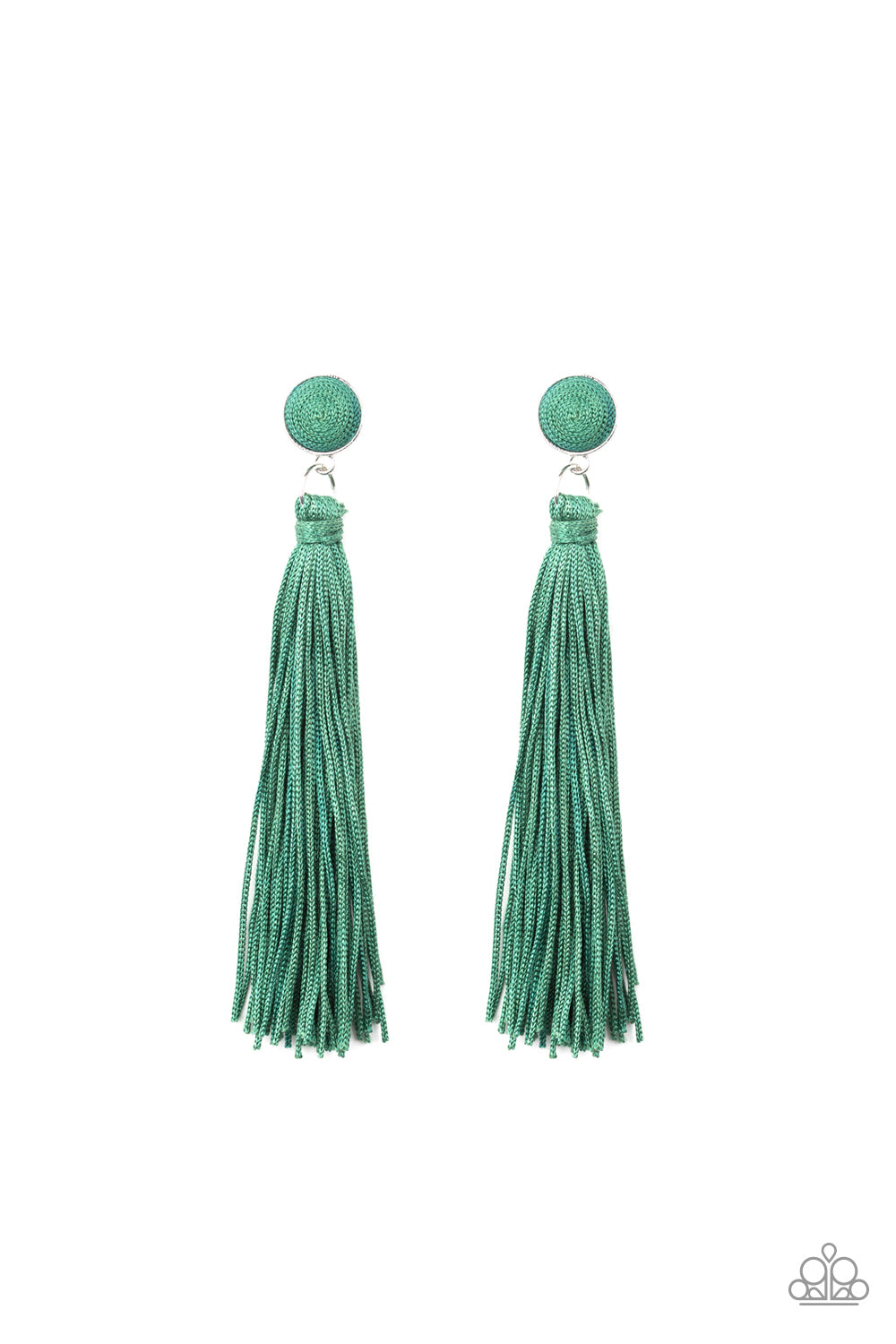 Paparazzi Tightrope Tassel - Green Earrings - Kingdom Bling Showroom