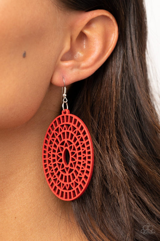 Paparazzi Tropical Retreat - Red Earrings