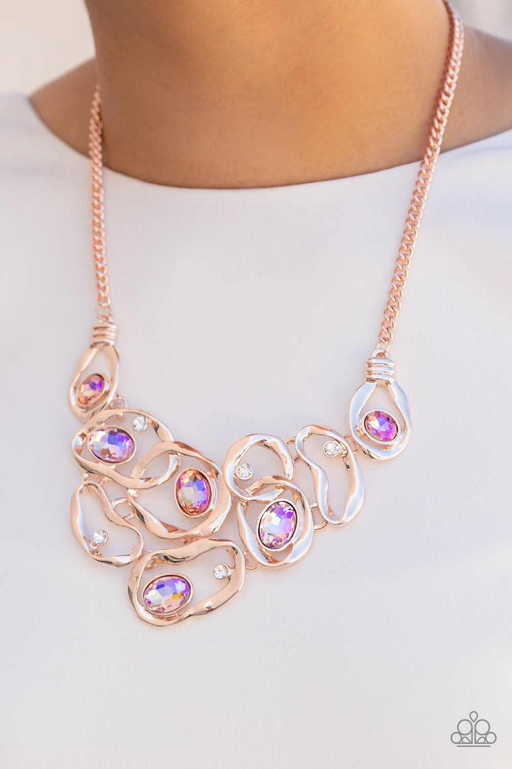 Warp Speed - Rose Gold Necklace - Life of the Party Exclusive July 2022