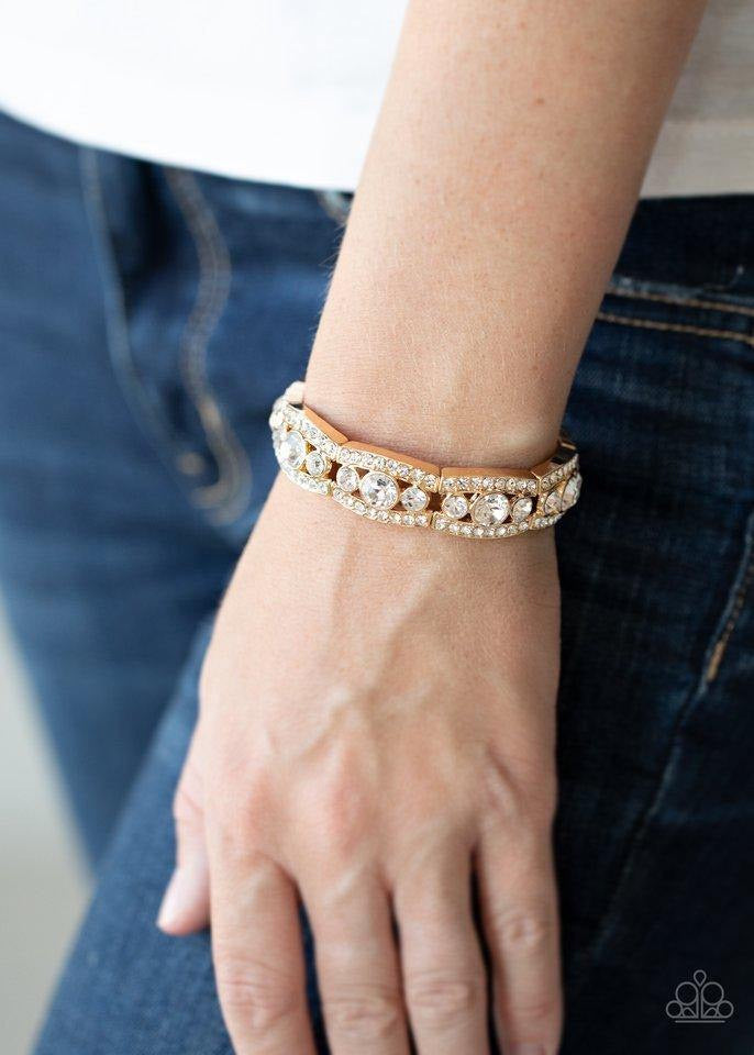 Paparazzi Easy On The ICE - Gold Bracelet 