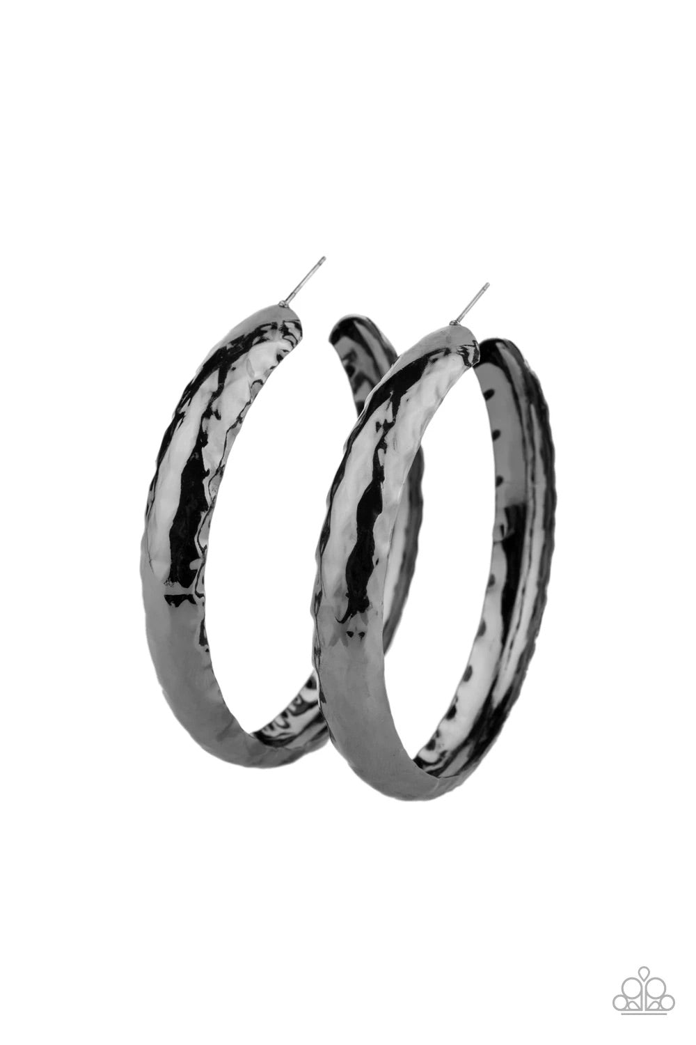 Paparazzi Check Out These Curves - Black Hoop Earrings