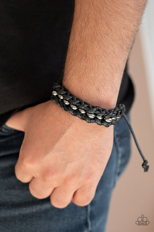 Paparazzi Motor Pool - black urban bracelet 