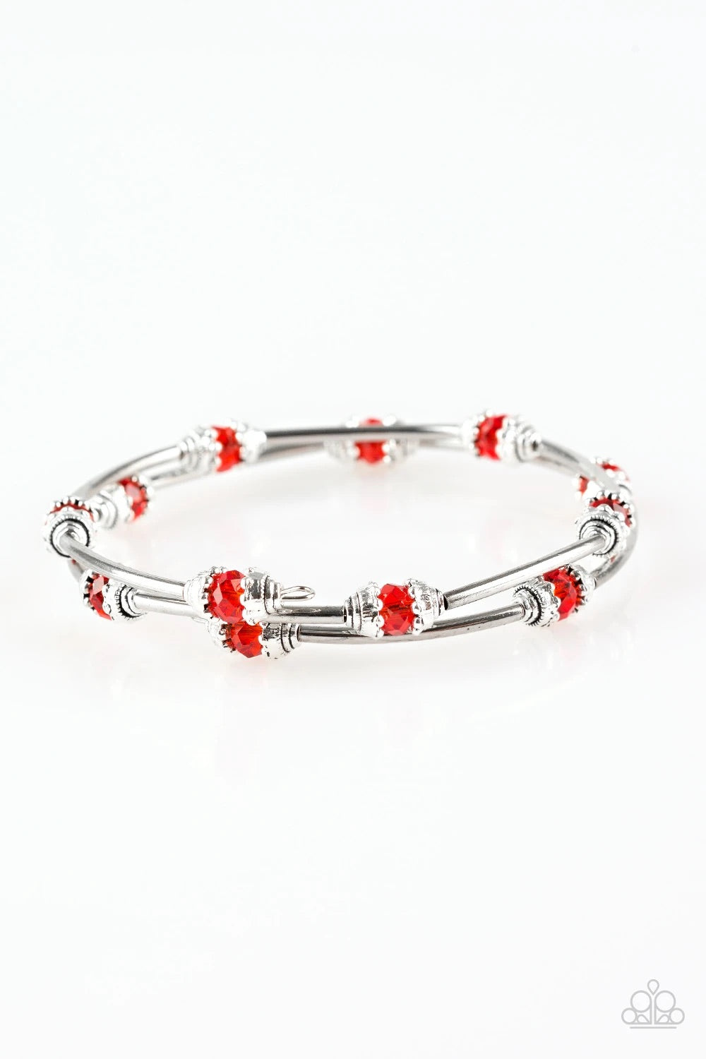 Paparazzi Into Infinity - Red Coiled Wire Wrap Infinity Bracelet