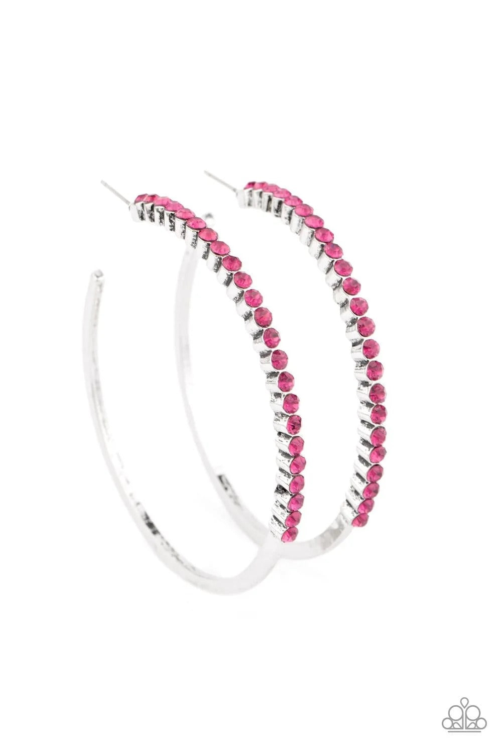 Paparazzi Making Rounds - Pink  Hoop Earrings