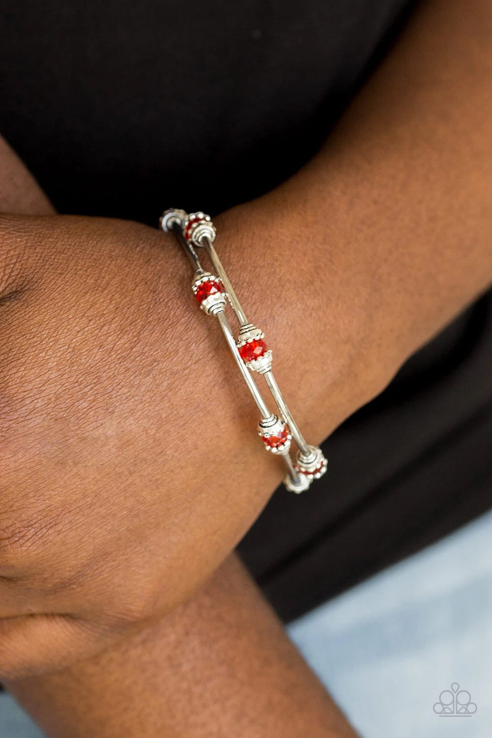 Paparazzi Into Infinity - Red Coiled Wire Wrap Infinity Bracelet