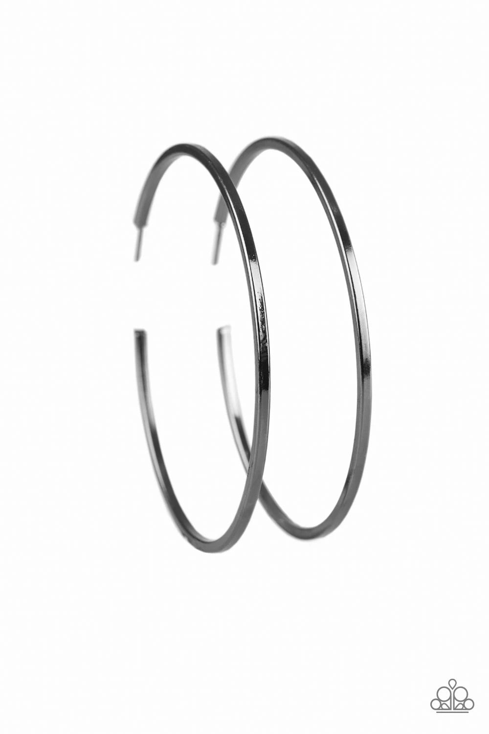 Paparazzi Perfect Shine - Black Hoop Earrings