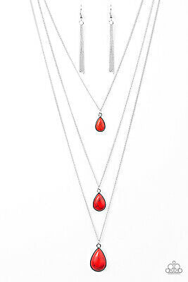 Paparazzi Mountain Tears - red necklace