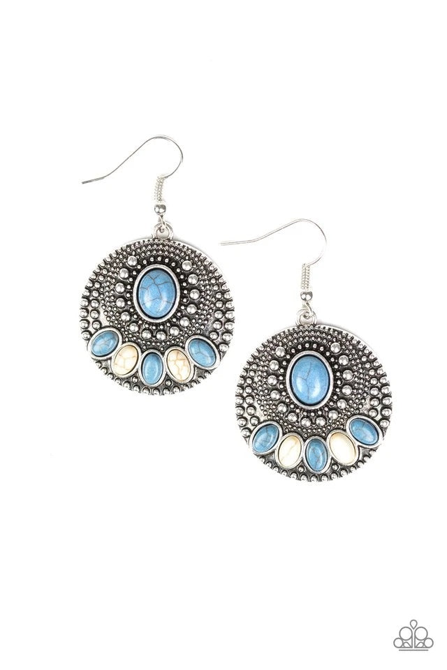 Paparazzi Sandstone Paradise - Blue Earrings 