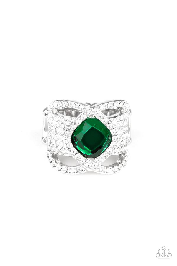 Paparazzi Triple Crown Twinkle - Green Ring