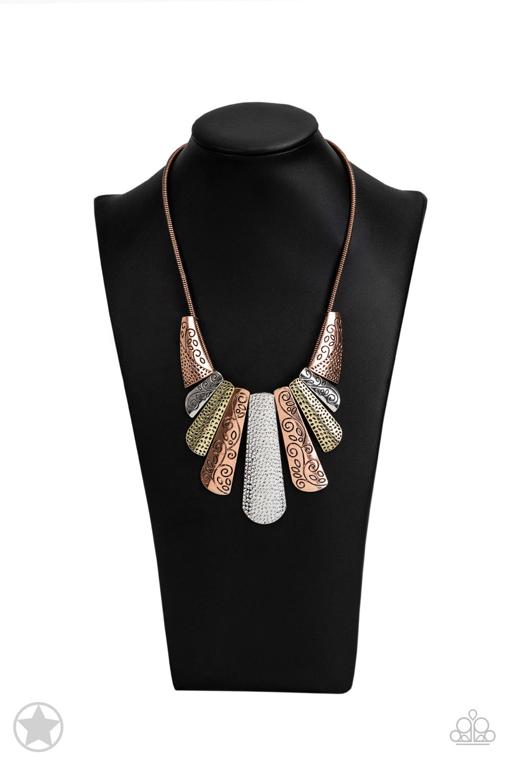 Paparazzi Untamed - Copper Blockbuster Necklace