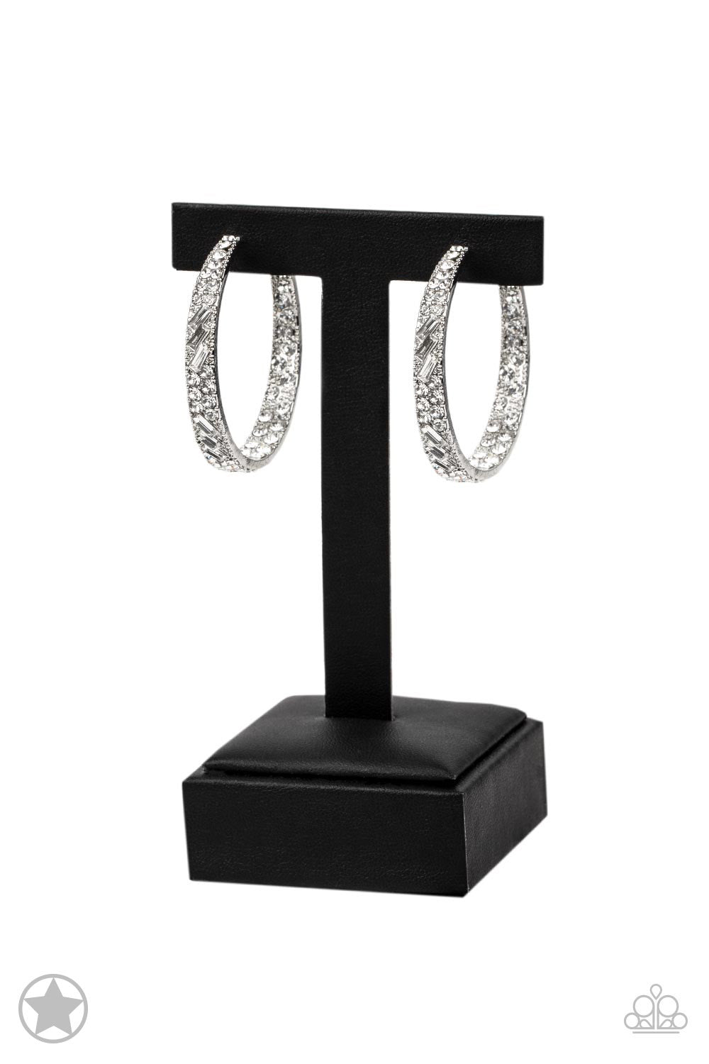 GLITZY By Association - White Blockbuster Hoop Earrings